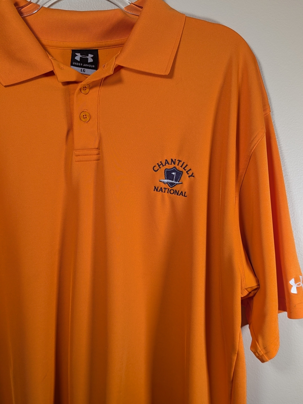 Under Armour Chantilly National Golf Polo Men’s Large Orange Performance Shirt